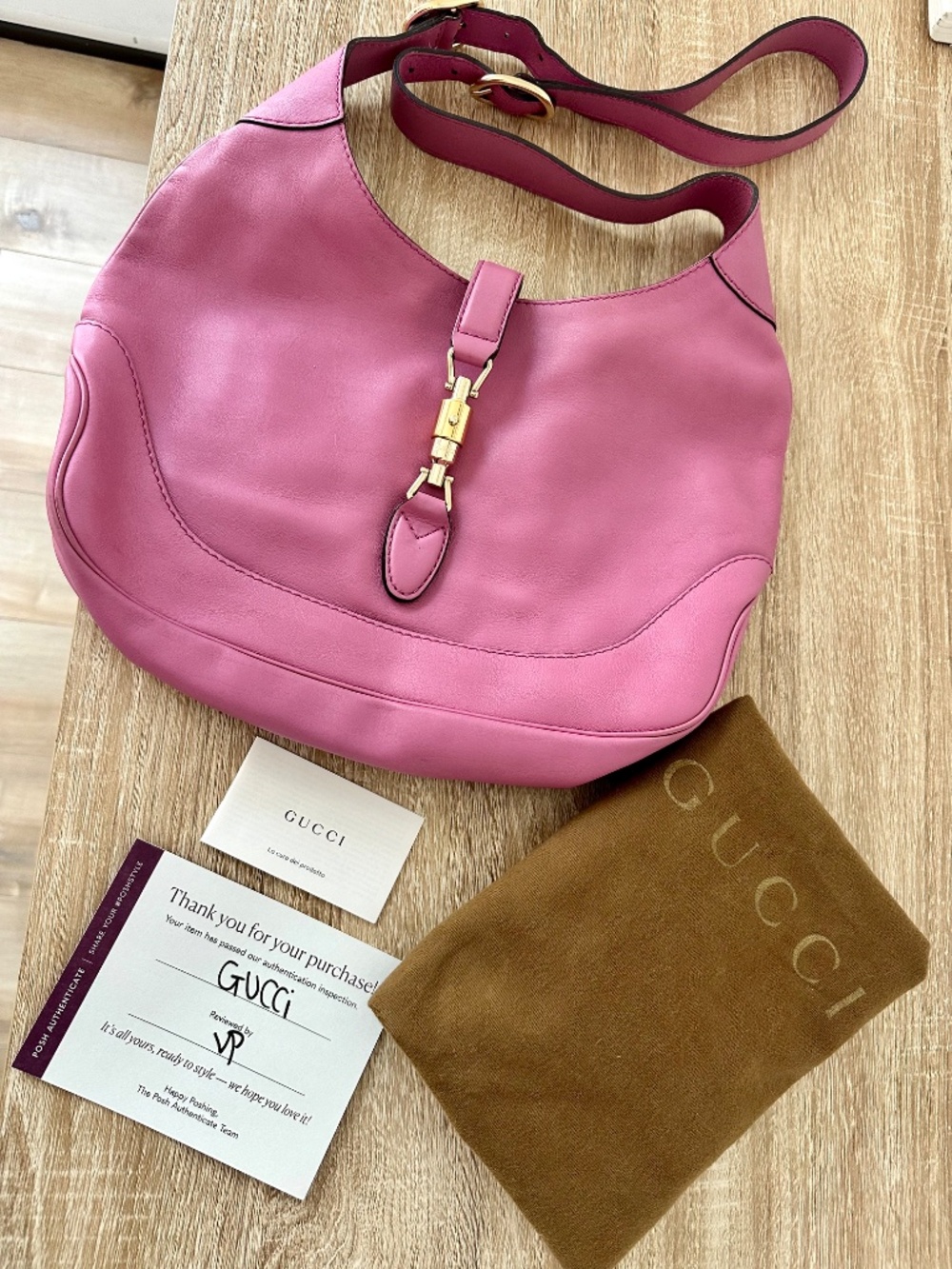 GUCCI Jackie Medium Hobo Bag - Wild Rose Leather - Pristine - Picture 3 of 14